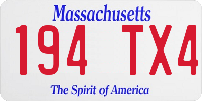 MA license plate 194TX4