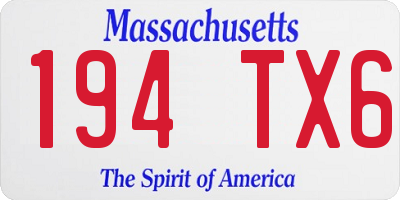 MA license plate 194TX6