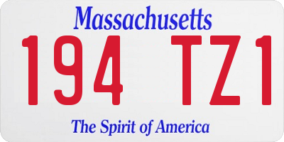 MA license plate 194TZ1