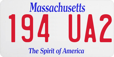 MA license plate 194UA2