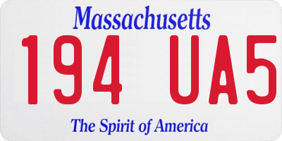 MA license plate 194UA5