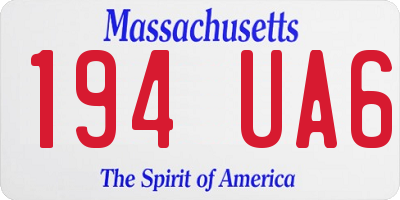 MA license plate 194UA6