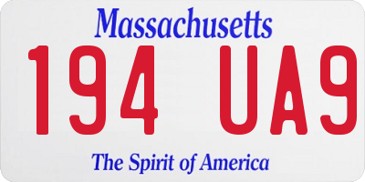 MA license plate 194UA9