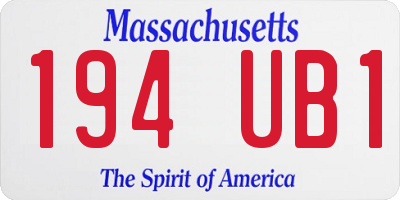 MA license plate 194UB1