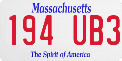 MA license plate 194UB3