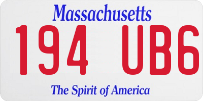 MA license plate 194UB6