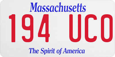 MA license plate 194UC0