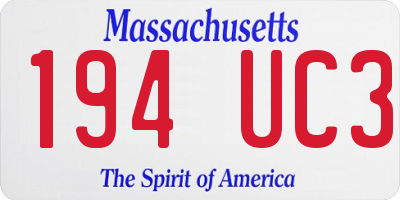 MA license plate 194UC3