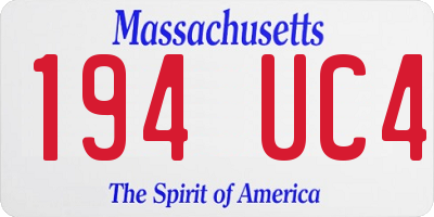 MA license plate 194UC4
