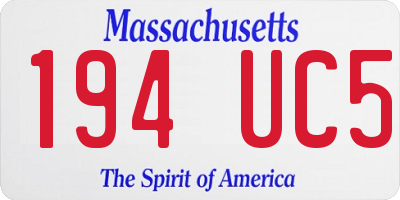 MA license plate 194UC5