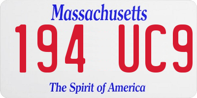MA license plate 194UC9