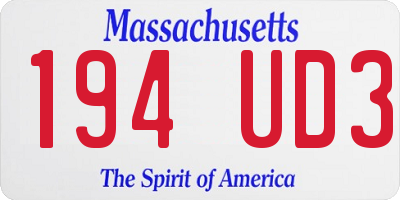 MA license plate 194UD3