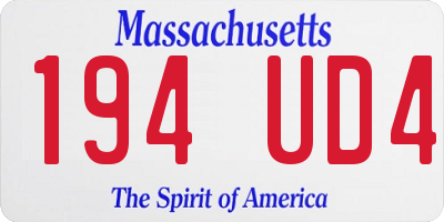 MA license plate 194UD4