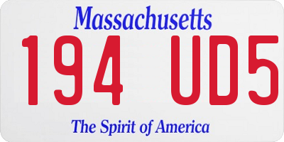 MA license plate 194UD5
