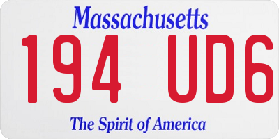 MA license plate 194UD6