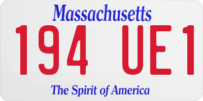 MA license plate 194UE1