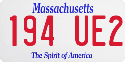 MA license plate 194UE2
