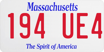 MA license plate 194UE4