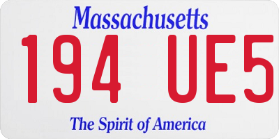 MA license plate 194UE5