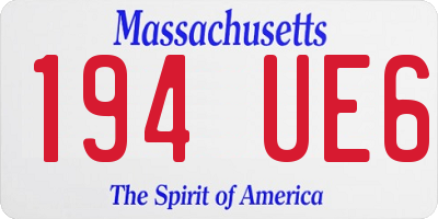 MA license plate 194UE6