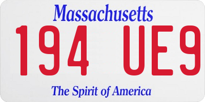MA license plate 194UE9