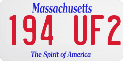 MA license plate 194UF2