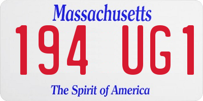 MA license plate 194UG1