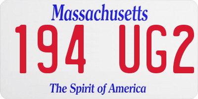 MA license plate 194UG2