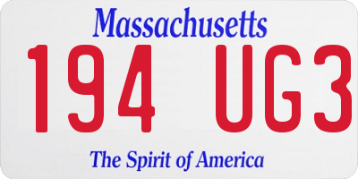 MA license plate 194UG3
