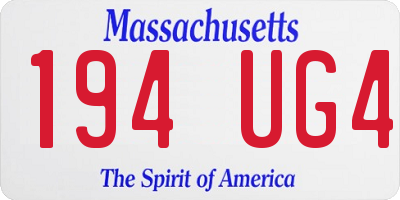 MA license plate 194UG4