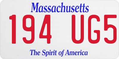 MA license plate 194UG5