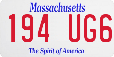 MA license plate 194UG6
