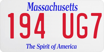 MA license plate 194UG7
