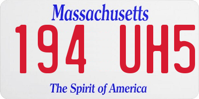 MA license plate 194UH5