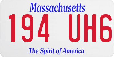 MA license plate 194UH6