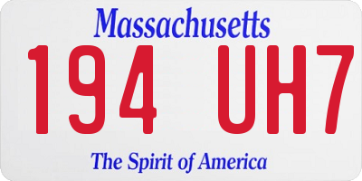 MA license plate 194UH7
