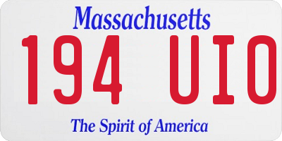 MA license plate 194UI0