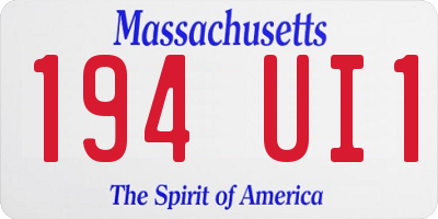 MA license plate 194UI1