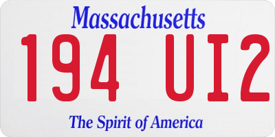 MA license plate 194UI2