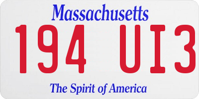 MA license plate 194UI3