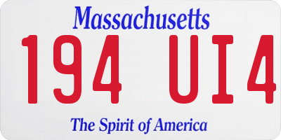 MA license plate 194UI4
