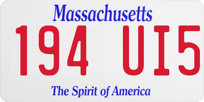 MA license plate 194UI5