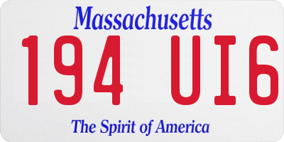 MA license plate 194UI6