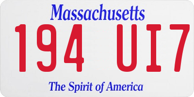 MA license plate 194UI7