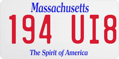MA license plate 194UI8