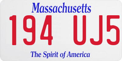 MA license plate 194UJ5