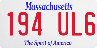 MA license plate 194UL6