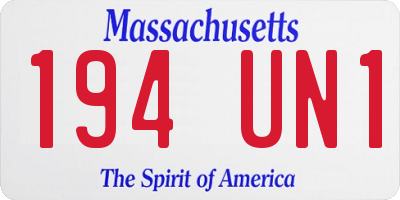 MA license plate 194UN1