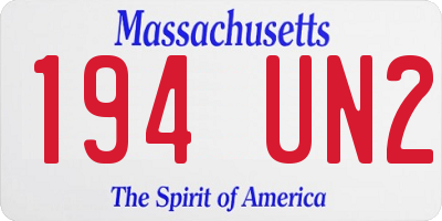 MA license plate 194UN2