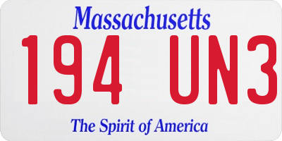 MA license plate 194UN3